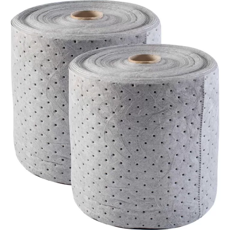 universal absorbent rolls laid out for industrial spill cleanup