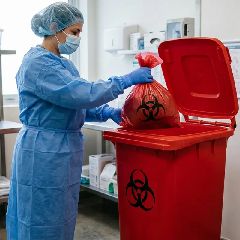dispose of biohazard waste