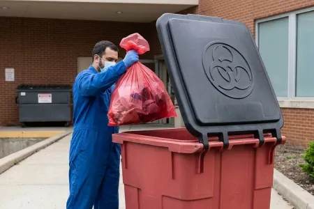 dispose of biohazard waste